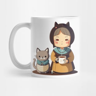 Chibi Cat Coffee Mom Mug